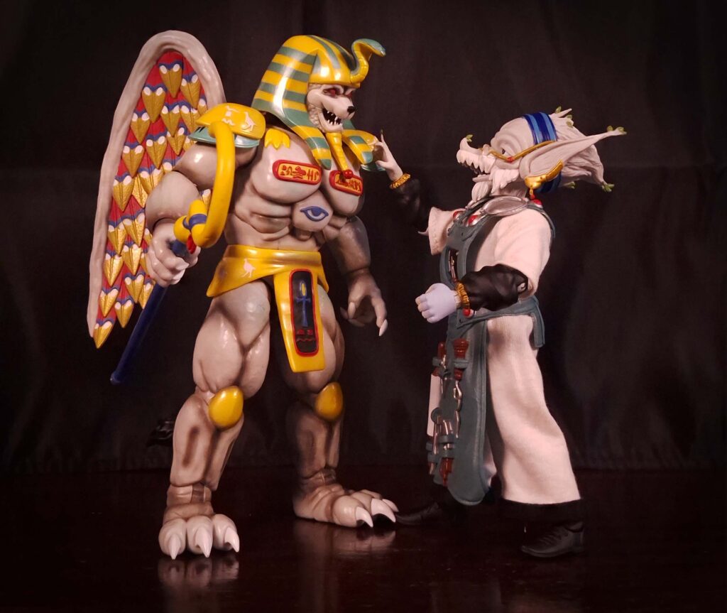 Finster inspects King Sphinx after emerging from the Monster-Matic in Power Rangers short story.